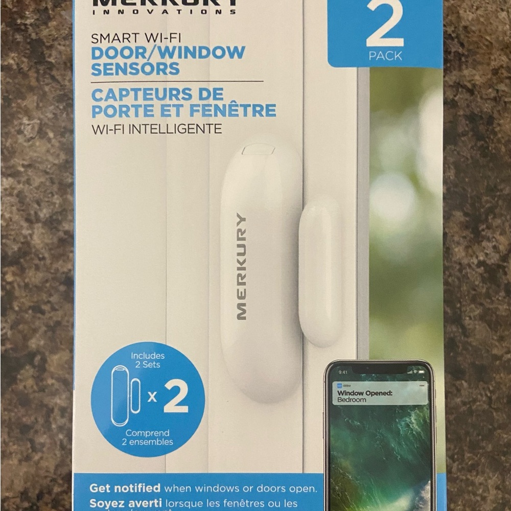 Merkury Smart Wi-Fi Door/Window Sensors - White